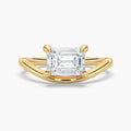Auriya 14K Gold Lab Grown Diamond Emerald Cut Curved Solitaire Engagement Ring 1.00 5.00Ct. Tw. F G Vs