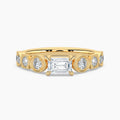 Auriya 14K Gold Lab Grown Diamond Emerald Cut East West Emerald Multi Shaped Bezel Engagement Ring 1.48 5.48Ct. Tw. F G Vs