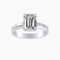 Auriya 14K Gold Lab Grown Diamond Emerald Cut Inverted Double Row Engagement Ring 1.12 5.12Ct. Tw. F G Vs