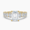 Auriya 14K Gold Lab Grown Diamond Emerald Cut Luxe Graduated Oval Engagement Ring 3.05 7.05Ct. Tw. F G Vs