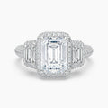 Auriya 14K Gold Lab Grown Diamond Emerald Cut Luxe Three Stone Baguette Accent Engagement Ring 2.49 6.49Ct. Tw. F G Vs