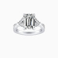 Auriya 14K Gold Lab Grown Diamond Emerald Cut Nature Inspired Split Shank Engagement Ring 1.24 5.24Ct. Tw. F G Vs