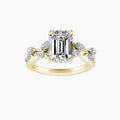 Auriya 14K Gold Lab Grown Diamond Emerald Cut Nature Inspired Twisted Vine Engagement Ring 1.30 5.30Ct. Tw. F G Vs