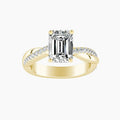 Auriya 14K Gold Lab Grown Diamond Emerald Cut Near Eternity Twist Engagement Ring 1.19 5.19Ct. Tw. F G Vs