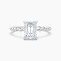 Auriya 14K Gold Lab Grown Diamond Emerald Cut Twisted Hidden Halo Engagement Ring 1.04 5.04Ct. Tw. F G Vs