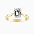 Auriya 14K Gold Lab Grown Diamond Emerald Cut Twisted Solitaire Engagement Ring 1.00 5.00Ct. Tw. F G Vs