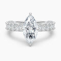Auriya 14K Gold Lab Grown Diamond Marquise Adorned Crescent Engagement Ring 3.19 7.19Ct. Tw. F G Vs