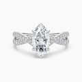 Auriya 14K Gold Lab Grown Diamond Marquise Cross Over Double Hidden Halo Engagement Ring 1.56 5.56Ct. Tw. F G Vs