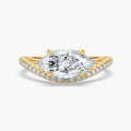 Auriya 14K Gold Lab Grown Diamond Marquise Curved Band Engagement Ring 1.27 5.27Ct. Tw. F G Vs