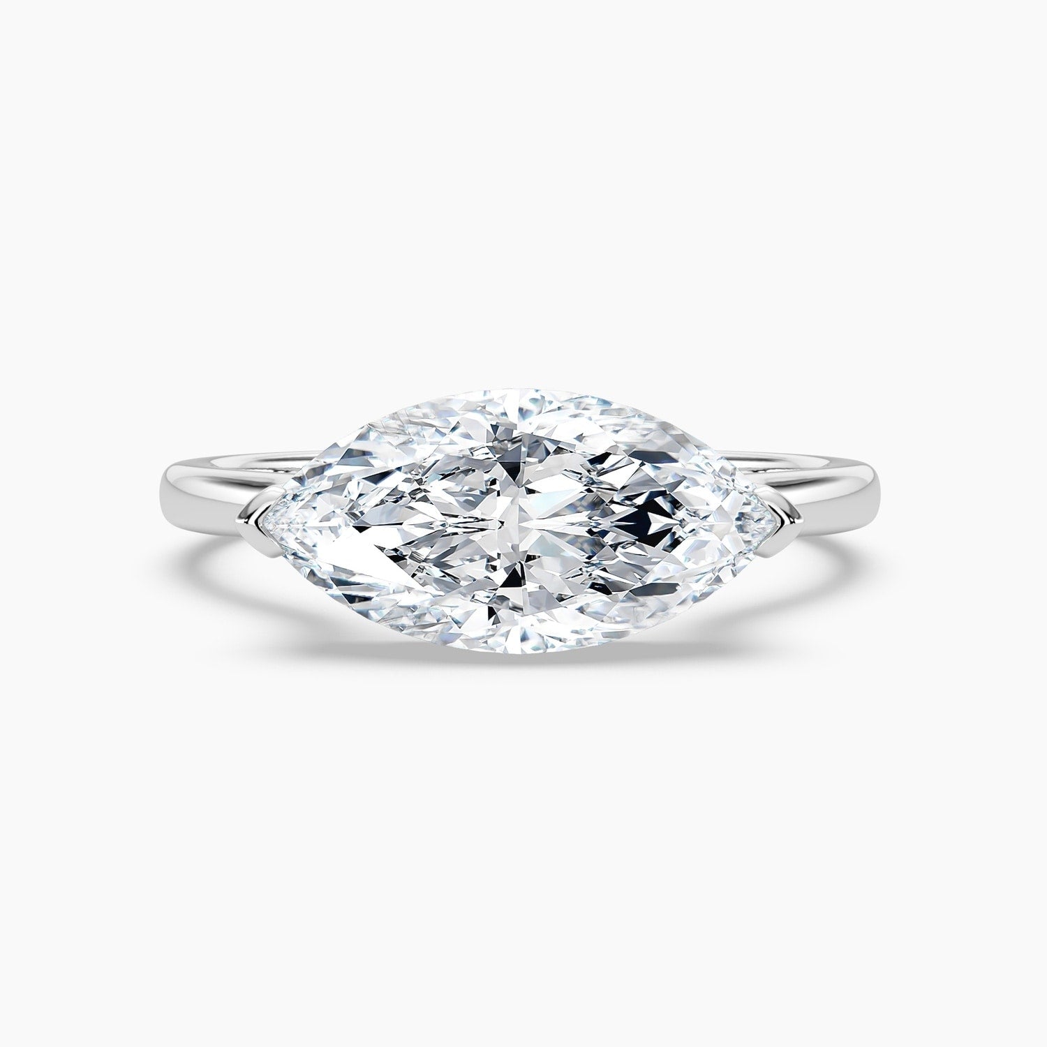 Auriya 14K Gold Lab Grown Diamond Marquise East West Hidden Halo Engagement Ring 1.13 5.13Ct. Tw. F G Vs
