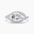 Auriya 14K Gold Lab Grown Diamond Marquise East West Journey Halo Engagement Ring 1.57 5.57Ct. Tw. F G Vs