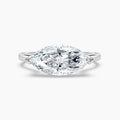 Auriya 14K Gold Lab Grown Diamond Marquise East West Solitaire Engagement Ring 1.00 5.00Ct. Tw. F G Vs