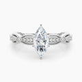 Auriya 14K Gold Lab Grown Diamond Marquise Everlace Milgrain Accent Engagement Ring 1.20 5.20Ct. Tw. F G Vs