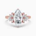 Auriya 14K Gold Lab Grown Diamond Marquise Floral Marquise Accent Engagement Ring 1.42 5.42Ct. Tw. F G Vs