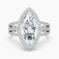Auriya 14K Gold Lab Grown Diamond Marquise Halo Triple Shank Engagement Ring 1.78 5.78Ct. Tw. F G Vs