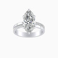 Auriya 14K Gold Lab Grown Diamond Marquise Inverted Double Row Engagement Ring 1.12 5.12Ct. Tw. F G Vs