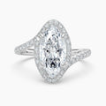 Auriya 14K Gold Lab Grown Diamond Marquise Journey Halo Engagement Ring 1.58 5.58Ct. Tw. F G Vs