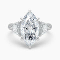Auriya 14K Gold Lab Grown Diamond Marquise Luxe Unique Three Stone Engagement Ring 3.03 7.03Ct. Tw. F G Vs
