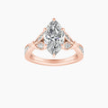 Auriya 14K Gold Lab Grown Diamond Marquise Nature Inspired Split Shank Engagement Ring 1.24 5.24Ct. Tw. F G Vs