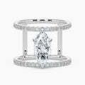 Auriya 14K Gold Lab Grown Diamond Marquise Open Double Band Engagement Ring 1.63 5.63Ct. Tw. F G Vs