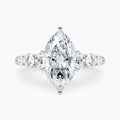 Auriya 14K Gold Lab Grown Diamond Marquise Tapered Trilogy Accent Engagement Ring 1.62 5.62Ct. Tw. F G Vs