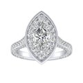 Auriya 14K Gold Lab Grown Diamond Marquise Three Sided Halo Engagement Ring 2.27 6.27Ct. Tw. F G Vs