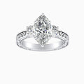 Auriya 14K Gold Lab Grown Diamond Marquise Three Stone Fern Leaf Antique Engagement Ring 1.32 5.32Ct. Tw. F G Vs