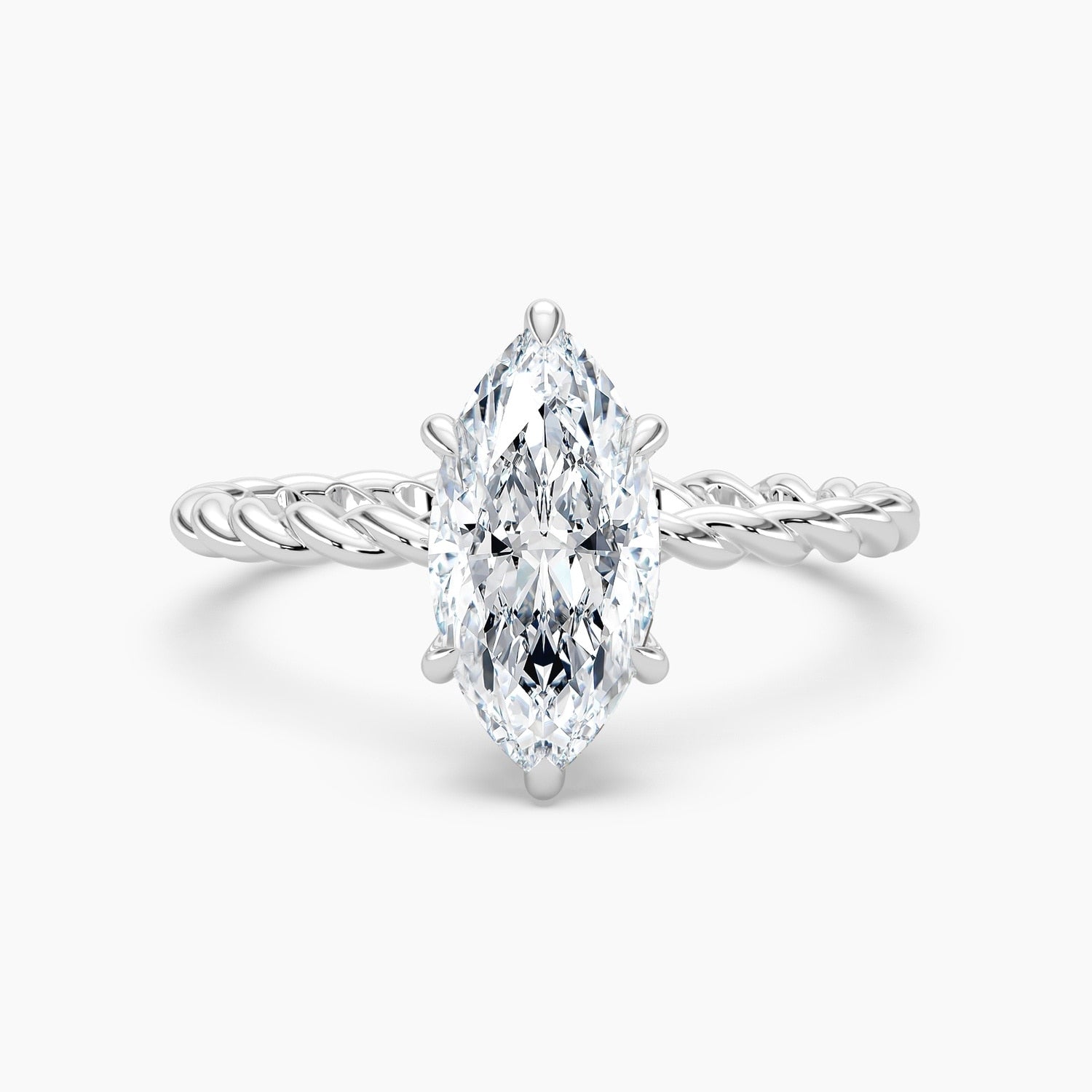 Auriya 14K Gold Lab Grown Diamond Marquise Twisted Hidden Halo Engagement Ring 1.04 5.04Ct. Tw. F G Vs