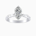 Auriya 14K Gold Lab Grown Diamond Marquise Twisted Solitaire Engagement Ring 1.00 5.00Ct. Tw. F G Vs