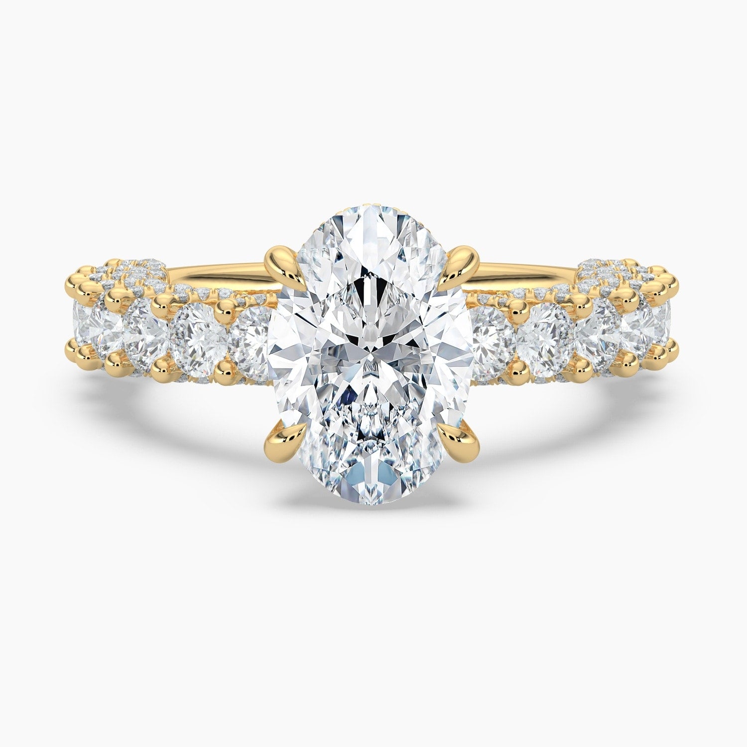 Auriya 14K Gold Lab Grown Diamond Oval Adorned Crescent Engagement Ring 3.19 7.19Ct. Tw. F G Vs