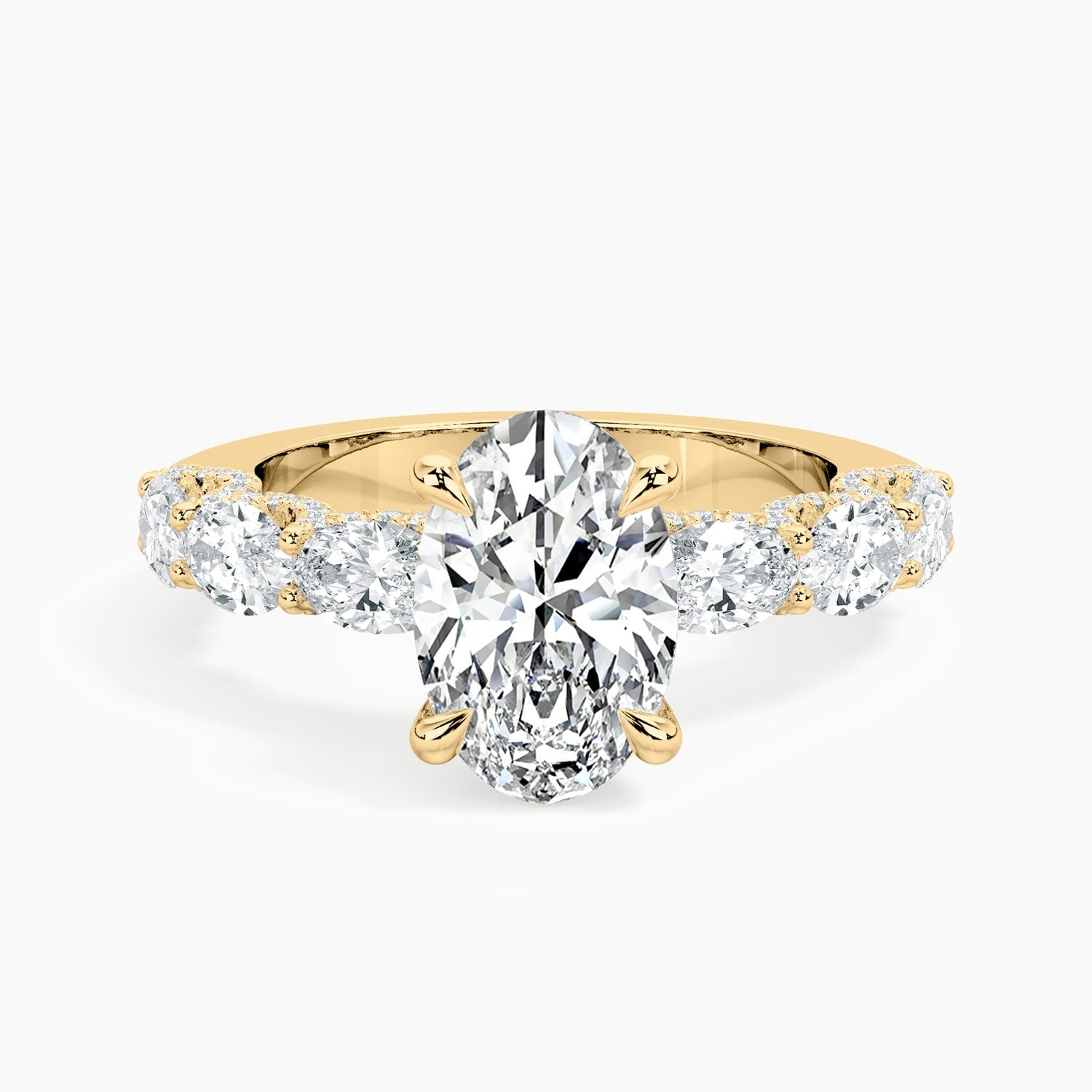 Auriya 14K Gold Lab Grown Diamond Oval Adorned East West Oval Crescent Engagement Ring 2.05 6.05Ct. Tw. F G Vs