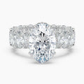 Auriya 14K Gold Lab Grown Diamond Oval Adorned Round Crescent Eternity Engagement Ring 6.33 10.33Ct. Tw. F G Vs