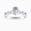 Auriya 14K Gold Lab Grown Diamond Oval Bezel Vine Engagement Ring 1.05 5.05Ct. Tw. F G Vs