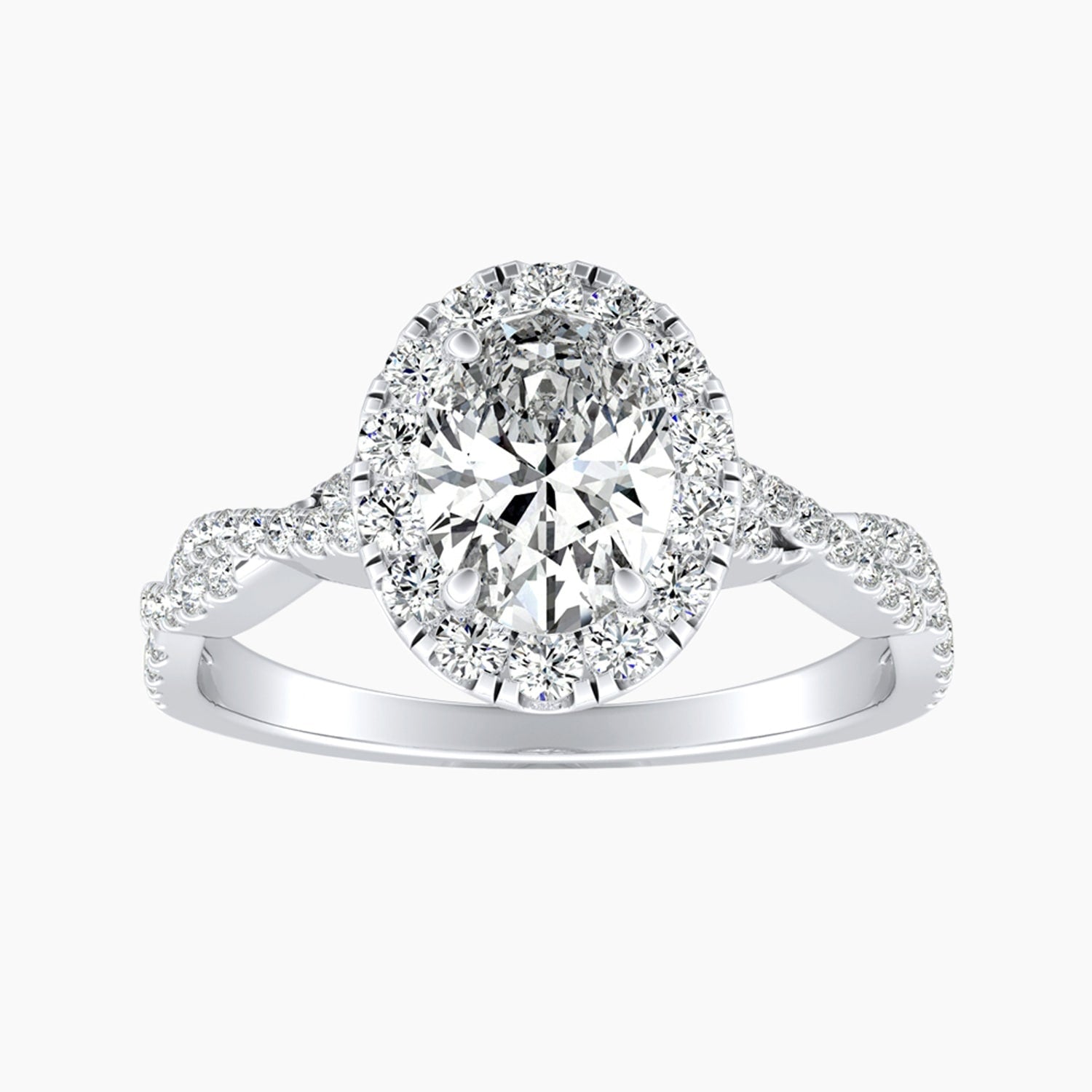 Auriya 14K Gold Lab Grown Diamond Oval Braided Halo Engagement Ring 1.35 5.35Ct. Tw. F G Vs