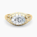 Auriya 14K Gold Lab Grown Diamond Oval Celestial Dome Accent Engagement Ring 1.25 5.25Ct. Tw. F G Vs