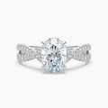 Auriya 14K Gold Lab Grown Diamond Oval Cross Over Double Hidden Halo Engagement Ring 1.56 5.56Ct. Tw. F G Vs