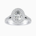 Auriya 14K Gold Lab Grown Diamond Oval Double Halo Split Shank Engagement Ring 1.50 5.50Ct. Tw. F G Vs