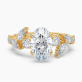 Auriya 14K Gold Lab Grown Diamond Oval Floral Cluster Accent Engagement Ring 2.08 6.08Ct. Tw. F G Vs