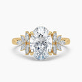 Auriya 14K Gold Lab Grown Diamond Oval Floral Marquise Accent Engagement Ring 1.42 5.42Ct. Tw. F G Vs