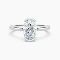 Auriya 14K Gold Lab Grown Diamond Oval Half Bezel Solitaire Engagement Ring 1.00 5.00Ct. Tw. F G Vs