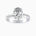 Auriya 14K Gold Lab Grown Diamond Oval Inverted Double Row Engagement Ring 1.12 5.12Ct. Tw. F G Vs