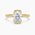 Auriya 14K Gold Lab Grown Diamond Oval Large Loop Solitaire Engagement Ring 1.00 5.00Ct. Tw. F G Vs