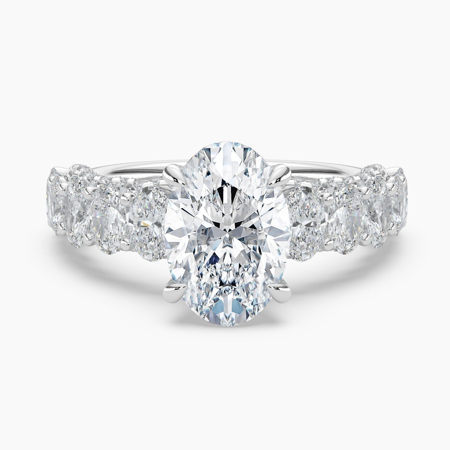 Auriya 14K Gold Lab Grown Diamond Oval Luxe Graduated Oval Engagement Ring 3.05 7.05Ct. Tw. F G Vs