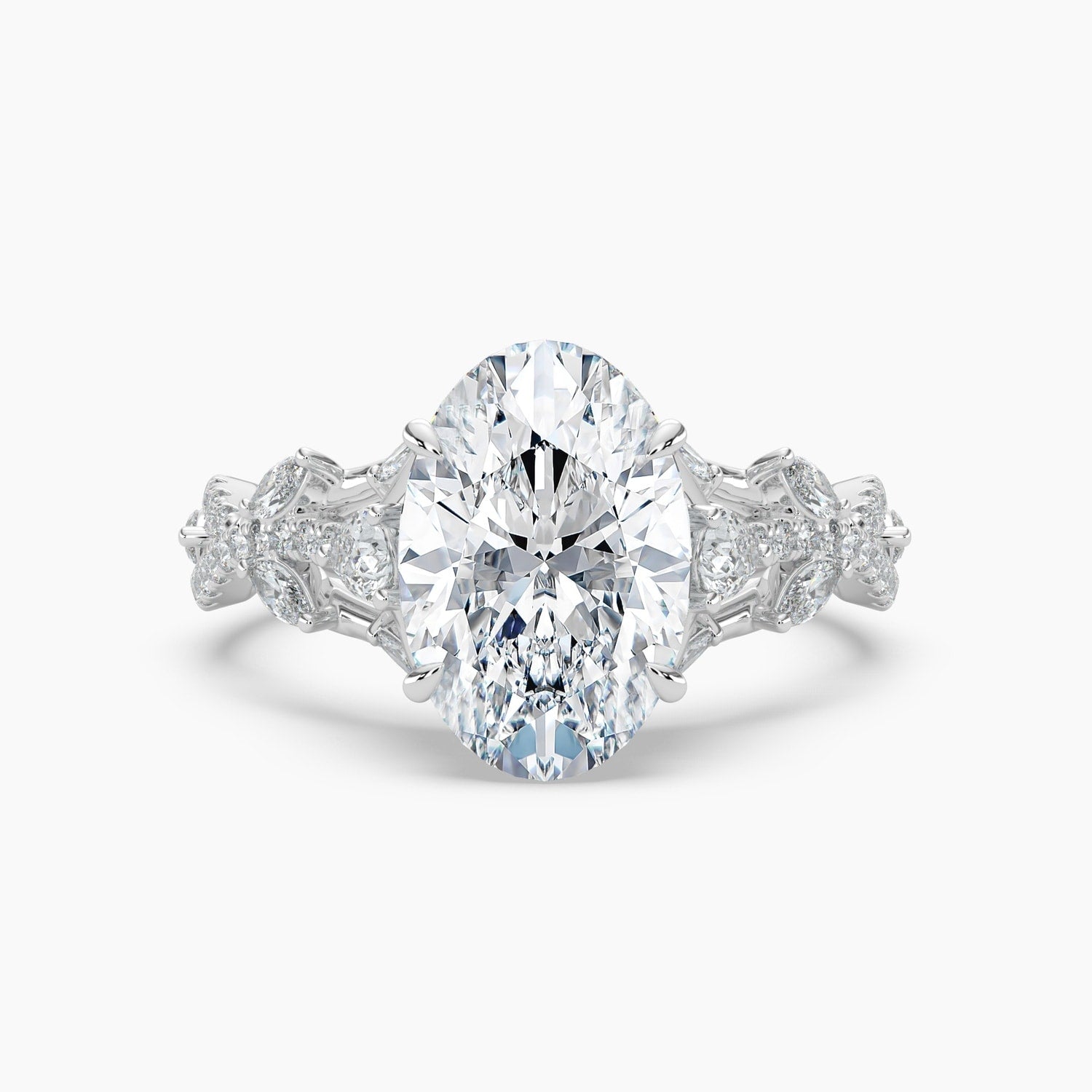 Auriya 14K Gold Lab Grown Diamond Oval Luxe Twisted Vine Engagement Ring 1.61 5.61Ct. Tw. F G Vs