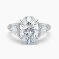 Auriya 14K Gold Lab Grown Diamond Oval Luxe Unique Three Stone Engagement Ring 3.03 7.03Ct. Tw. F G Vs