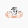 Auriya 14K Gold Lab Grown Diamond Oval Near Eternity Twist Engagement Ring 1.19 5.19Ct. Tw. F G Vs