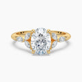 Auriya 14K Gold Lab Grown Diamond Oval Floral Accent Engagement Ring 1.33 5.33Ct. Tw. F G Vs
