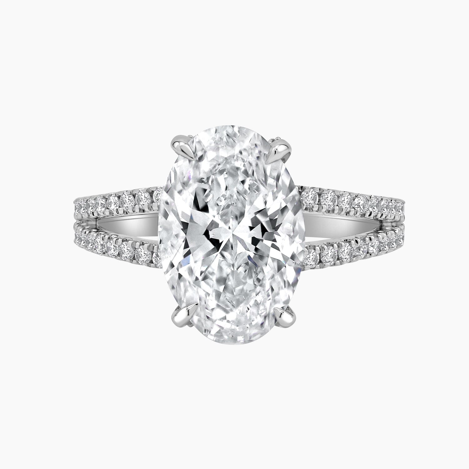 Auriya 14K Gold Lab Grown Diamond Oval Petite Split Shank Engagement Ring 1.50 5.50Ct. Tw. F G Vs
