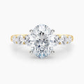 Auriya 14K Gold Lab Grown Diamond Oval Tapered Trilogy Accent Engagement Ring 1.62 5.62Ct. Tw. F G Vs
