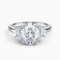 Auriya 14K Gold Lab Grown Diamond Oval Three Stone Hidden Halo Engagement Ring 1.66 5.66Ct. Tw. F G Vs